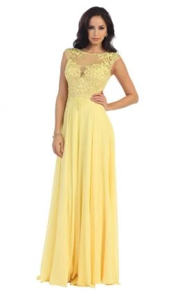 May Queen - Embellished Illusion Bateau A-line Prom Dress