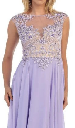 May Queen - Embellished Illusion Bateau A-line Prom Dress