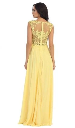 May Queen - Embellished Illusion Bateau A-line Prom Dress