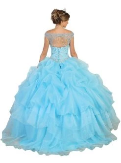 May Queen - Embellished Illusion Off-Shoulder Ruffled Quinceanera Ballgown Formal Gowns 17 May Queen - Embellished Illusion Off-Shoulder Ruffled Quinceanera Ballgown Formal Gowns