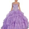 May Queen - Embellished Illusion Off-Shoulder Ruffled Quinceanera Ballgown Formal Gowns 2 May Queen - Embellished Illusion Off-Shoulder Ruffled Quinceanera Ballgown Formal Gowns