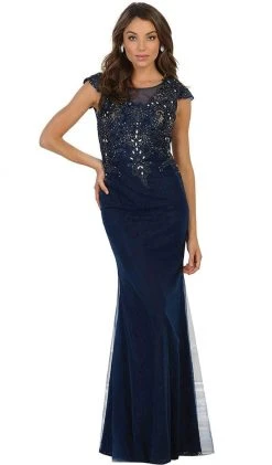 Formal Gowns May Queen - Embellished Illusion Scoop Sheath Prom Dress