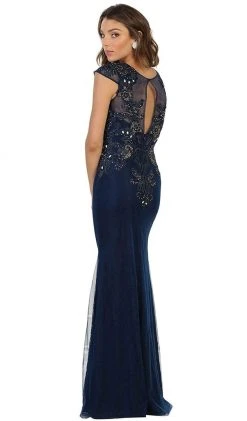 Formal Gowns May Queen - Embellished Illusion Scoop Sheath Prom Dress