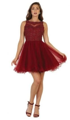Cocktail Dresses May Queen Embellished Jewel A-line Dress MQ1510