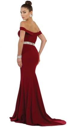 Formal Gowns May Queen - Embellished Off-Shoulder Sheath Homecoming Dress