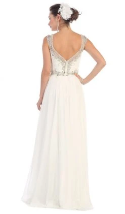 Formal Gowns May Queen - Embellished V-neck A-line Prom Dress 13 Formal Gowns May Queen - Embellished V-neck A-line Prom Dress