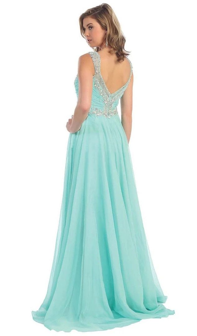 Formal Gowns May Queen - Embellished V-neck A-line Prom Dress 9 Formal Gowns May Queen - Embellished V-neck A-line Prom Dress
