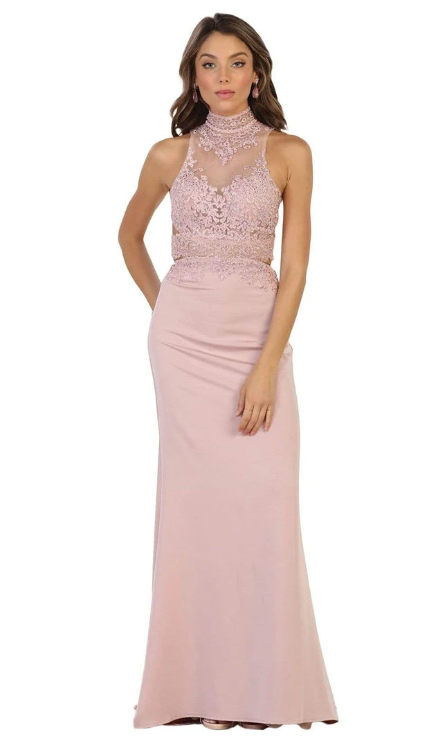 May Queen - Embroidered High Sheath Prom Dress 8 May Queen - Embroidered High Sheath Prom Dress