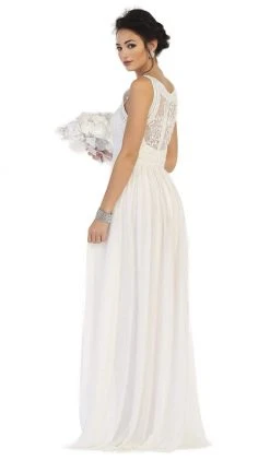 May Queen - Embroidered Jewel A-line Evening Dress Formal Gowns