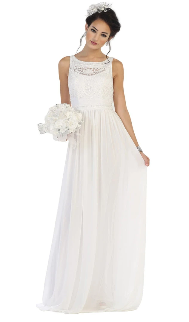 May Queen - Embroidered Jewel A-line Evening Dress Formal Gowns 3 May Queen - Embroidered Jewel A-line Evening Dress Formal Gowns