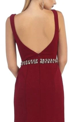 May Queen - Fitted Plunging Seamed Prom Dress