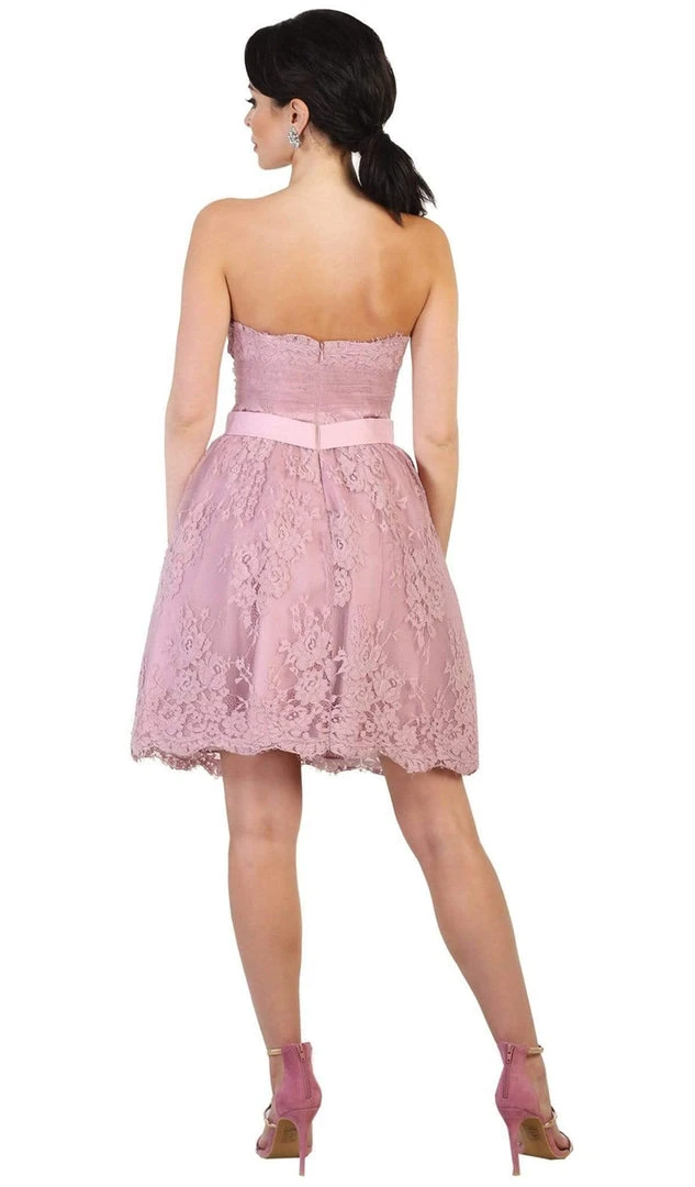 May Queen - Floral Embroidered Strapless Cocktail Dress 6 May Queen - Floral Embroidered Strapless Cocktail Dress