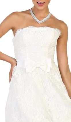 May Queen - Floral Embroidered Strapless Cocktail Dress