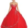 May Queen - Floral Jeweled Sweetheart Formal Ballgown Plus Size Dresses