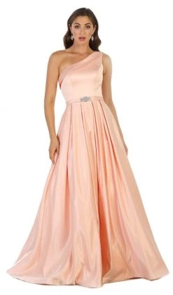 Formal Gowns May Queen - Foldover Asymmetric A-line Evening Dress