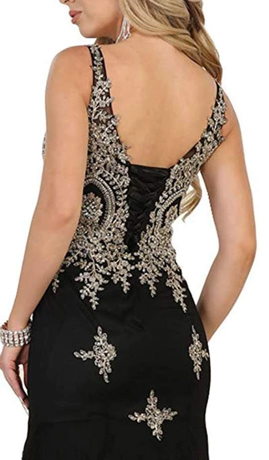 May Queen - Gilt Lace Illusion Scoop Trumpet Dress RQ7546 - 1 Pc Burgundy In Size 12 Available Formal Gowns 8 May Queen - Gilt Lace Illusion Scoop Trumpet Dress RQ7546 - 1 Pc Burgundy In Size 12 Available Formal Gowns