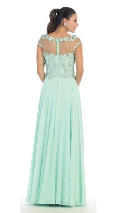 Formal Gowns May Queen - Gorgeous Lace Applique Chiffon Prom Dress