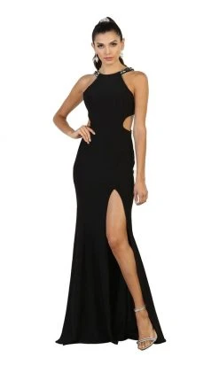 Formal Gowns May Queen - Halter Embellished Cutout Long Prom Gown 11 Formal Gowns May Queen - Halter Embellished Cutout Long Prom Gown