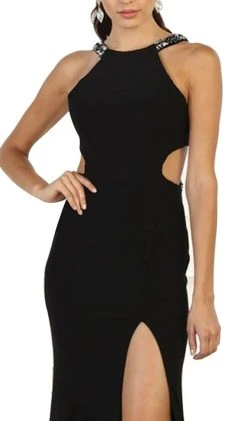 Formal Gowns May Queen - Halter Embellished Cutout Long Prom Gown 12 Formal Gowns May Queen - Halter Embellished Cutout Long Prom Gown