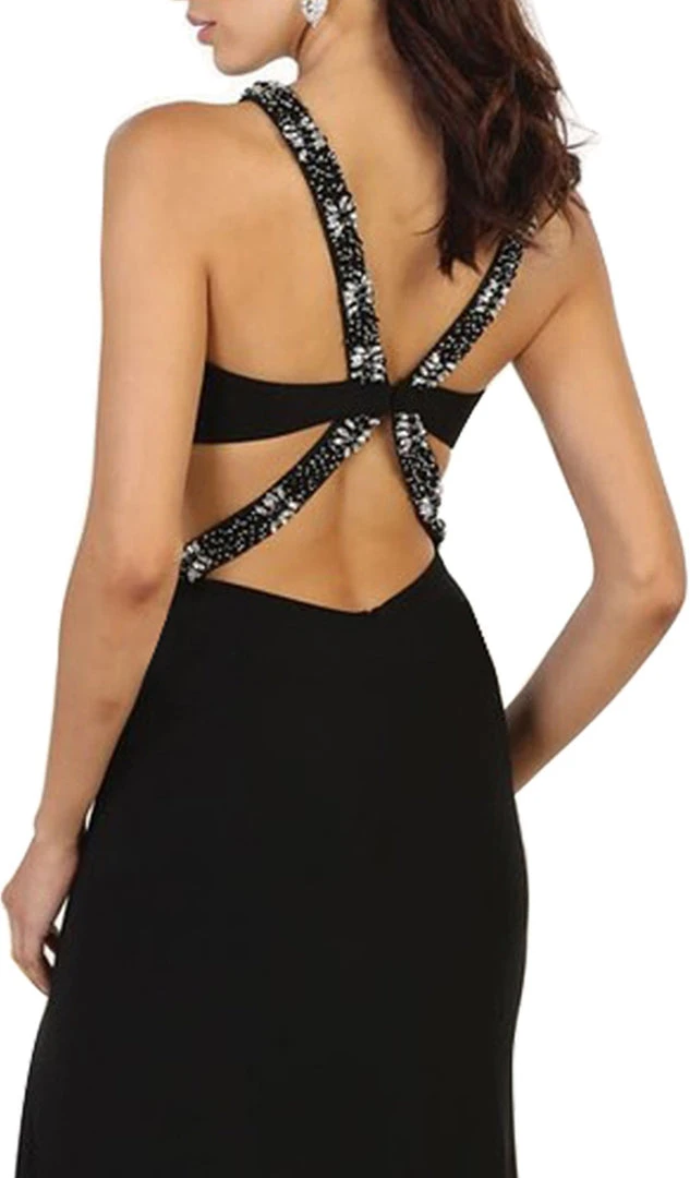 Formal Gowns May Queen - Halter Embellished Cutout Long Prom Gown 8 Formal Gowns May Queen - Halter Embellished Cutout Long Prom Gown