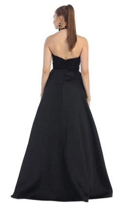 May Queen - Halter Neck Beaded Satin Pink Ballgown 10 May Queen - Halter Neck Beaded Satin Pink Ballgown