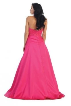 May Queen - Halter Neck Beaded Satin Pink Ballgown 13 May Queen - Halter Neck Beaded Satin Pink Ballgown