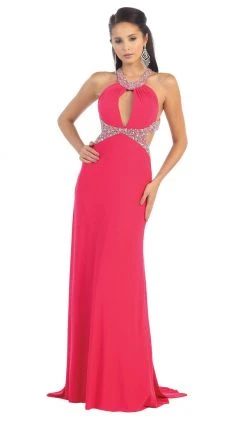 May Queen - High Halter Keyhole Cutout Prom Gown Formal Gowns 16 May Queen - High Halter Keyhole Cutout Prom Gown Formal Gowns