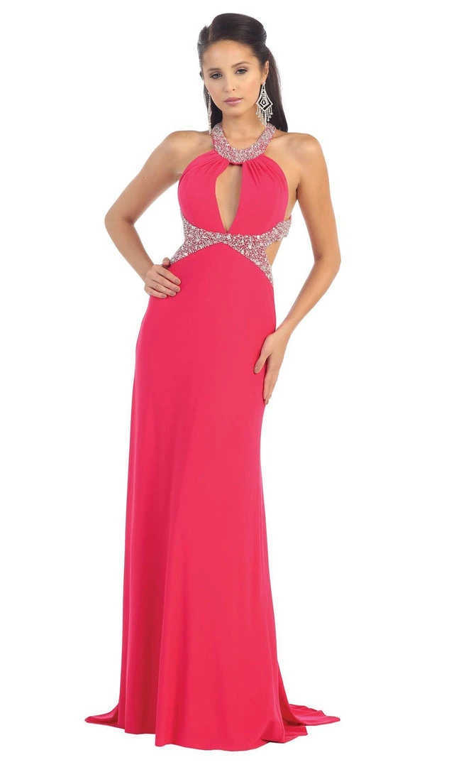 May Queen - High Halter Keyhole Cutout Prom Gown Formal Gowns 5 May Queen - High Halter Keyhole Cutout Prom Gown Formal Gowns
