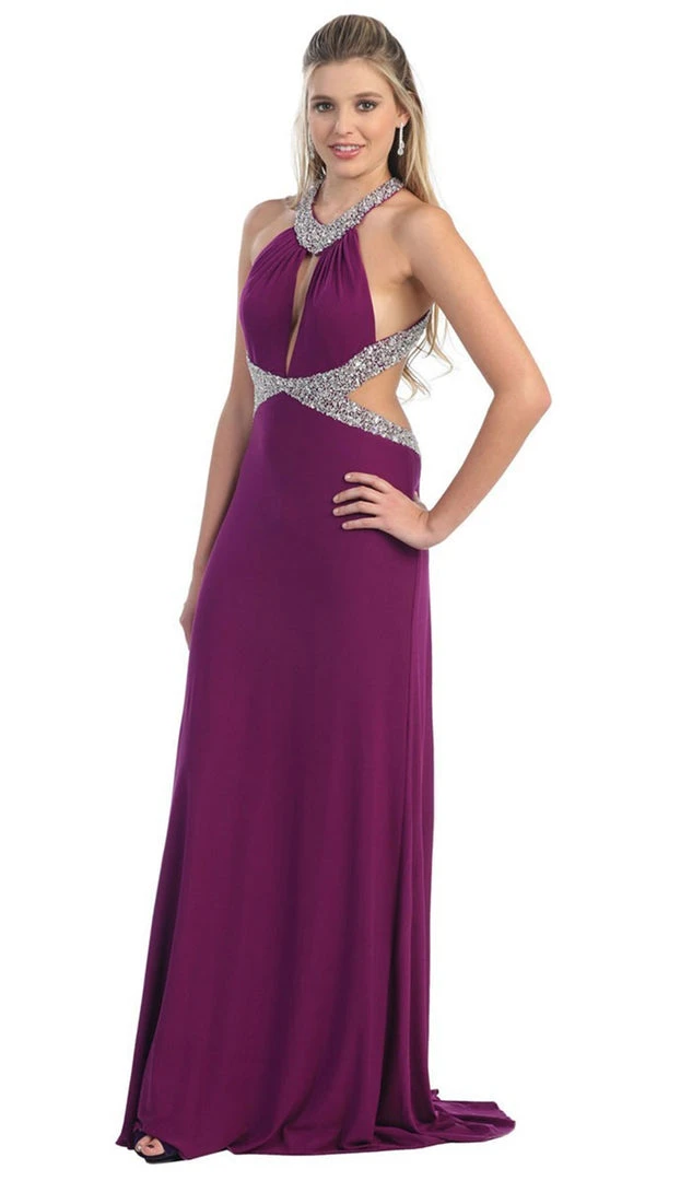 May Queen - High Halter Keyhole Cutout Prom Gown Formal Gowns 11 May Queen - High Halter Keyhole Cutout Prom Gown Formal Gowns