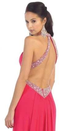 May Queen - High Halter Keyhole Cutout Prom Gown Formal Gowns 19 May Queen - High Halter Keyhole Cutout Prom Gown Formal Gowns