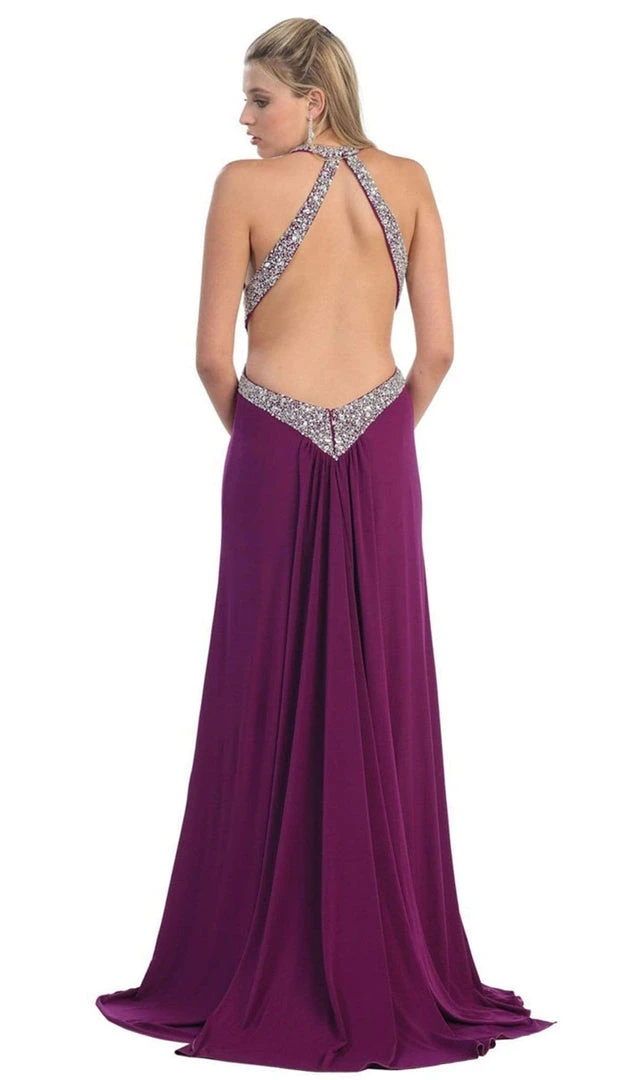 May Queen - High Halter Keyhole Cutout Prom Gown Formal Gowns 10 May Queen - High Halter Keyhole Cutout Prom Gown Formal Gowns