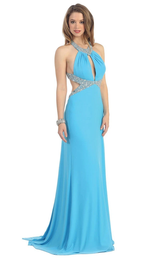 May Queen - High Halter Keyhole Cutout Prom Gown Formal Gowns 14 May Queen - High Halter Keyhole Cutout Prom Gown Formal Gowns