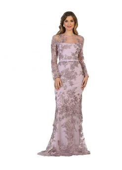 May Queen Illusion Bateau Floral Lace Sheath Dress