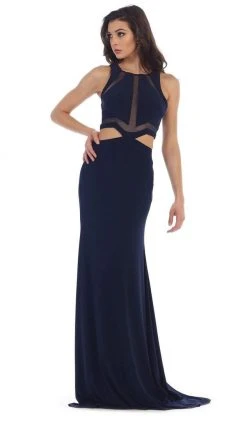 Formal Gowns May Queen - Illusion Paneled Cutout Sheath Long Prom Gown 16 Formal Gowns May Queen - Illusion Paneled Cutout Sheath Long Prom Gown
