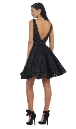 May Queen - Illusion Plunging Sleeveless Cocktail Dress Cocktail Dresses