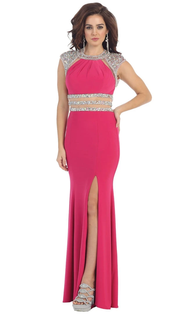 May Queen - Jewel Embellished Sheath Evening Dress Formal Gowns 3 May Queen - Jewel Embellished Sheath Evening Dress Formal Gowns