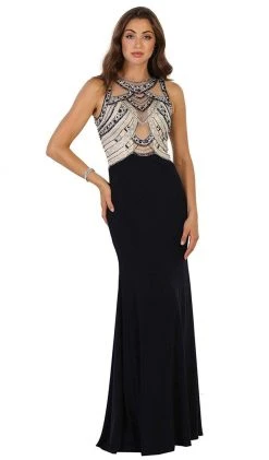 Formal Gowns May Queen - Jewel Embellished Sleeveless Evening Gown