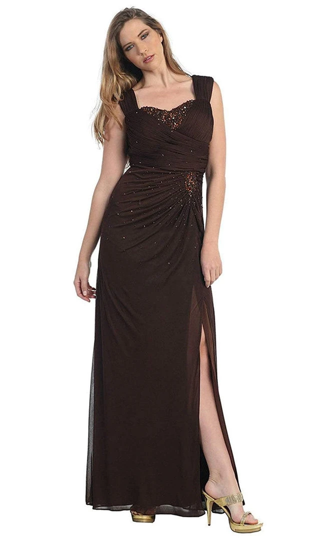 May Queen - Jeweled Ruched Sweetheart High Slit Prom Dress 10 May Queen - Jeweled Ruched Sweetheart High Slit Prom Dress