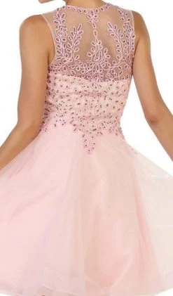 May Queen - Jeweled V-neck A-line Cocktail Dress 14 May Queen - Jeweled V-neck A-line Cocktail Dress