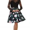 May Queen Lace And Floral Print Two-Piece Cocktail Dress - 1 Pc Black In Size 4 Available Cocktail Dresses