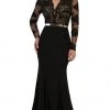 May Queen - Lace Bodice Scalloped V-Neck Trumpet Dress RQ7624 - 1 Pc Black In Size 8 Available Formal Gowns 2 May Queen - Lace Bodice Scalloped V-Neck Trumpet Dress RQ7624 - 1 Pc Black In Size 8 Available Formal Gowns
