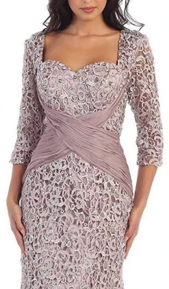 Formal Gowns May Queen - Lace Crisscrossed Shirring Mermaid Evening Gown