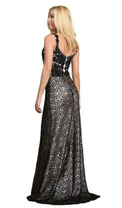 May Queen - Lace Embellished V-neck Sheath Prom Dress Formal Gowns 9 May Queen - Lace Embellished V-neck Sheath Prom Dress Formal Gowns