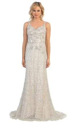 May Queen - Lace Embellished V-neck Sheath Prom Dress Formal Gowns 11 May Queen - Lace Embellished V-neck Sheath Prom Dress Formal Gowns