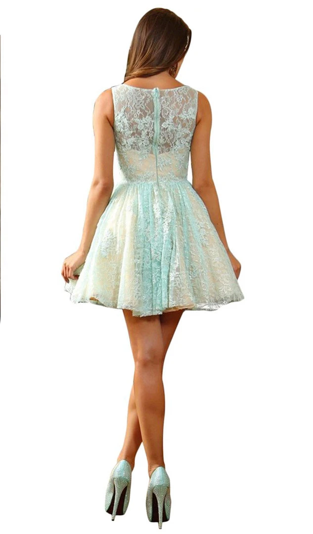 May Queen - Lace Illusion Jewel A-line Cocktail Dress 5 May Queen - Lace Illusion Jewel A-line Cocktail Dress