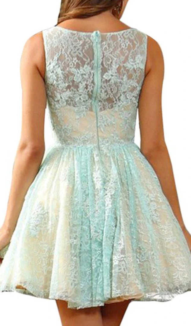 May Queen - Lace Illusion Jewel A-line Cocktail Dress 6 May Queen - Lace Illusion Jewel A-line Cocktail Dress