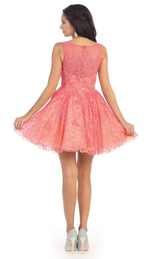 May Queen - Lace Illusion Jewel A-line Cocktail Dress 11 May Queen - Lace Illusion Jewel A-line Cocktail Dress