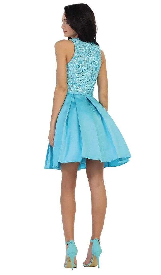 May Queen - Lace Jewel A-line Cocktail Dress Cocktail Dresses 12 May Queen - Lace Jewel A-line Cocktail Dress Cocktail Dresses