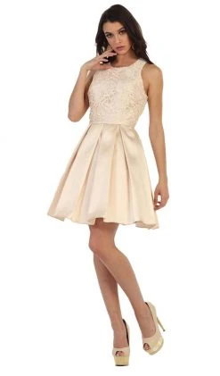 May Queen - Lace Jewel A-line Cocktail Dress Cocktail Dresses 16 May Queen - Lace Jewel A-line Cocktail Dress Cocktail Dresses