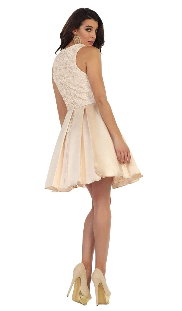 May Queen - Lace Jewel A-line Cocktail Dress Cocktail Dresses 8 May Queen - Lace Jewel A-line Cocktail Dress Cocktail Dresses